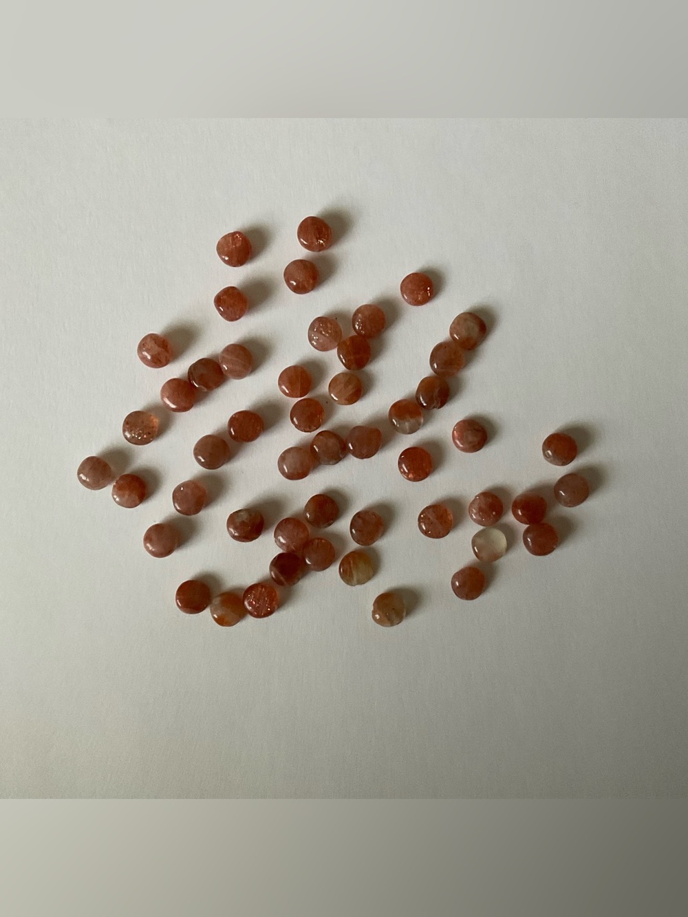 Natural Sunstone Round Cabochons - 50 Pieces Loose Gemstone Lot